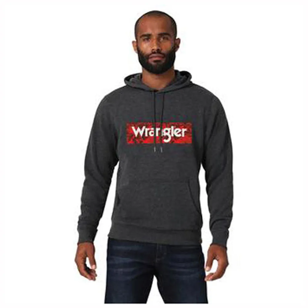 112336423 Wrangler Men's Regular Fit Pullover Hoodie - Caviar Heather
