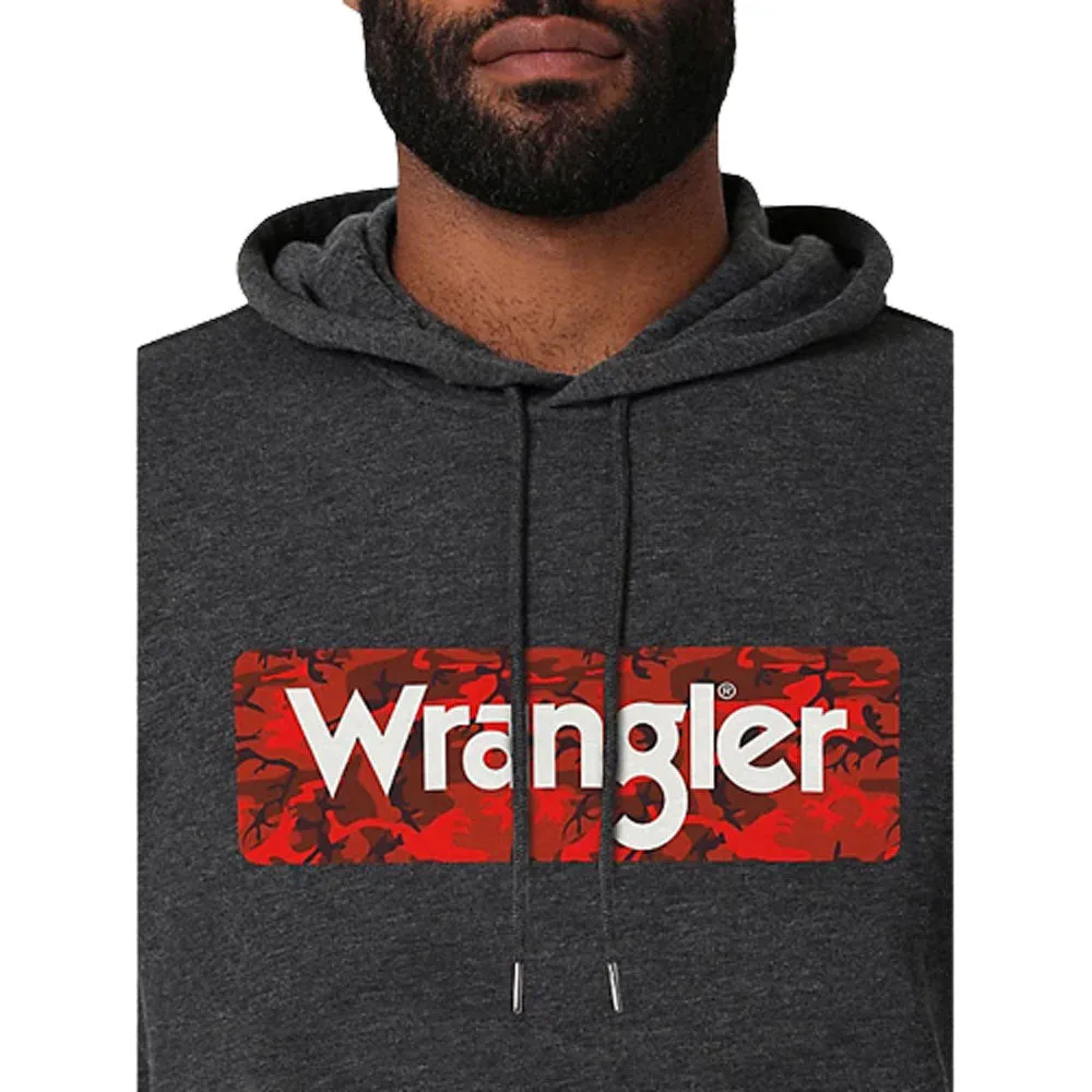 112336423 Wrangler Men's Regular Fit Pullover Hoodie - Caviar Heather