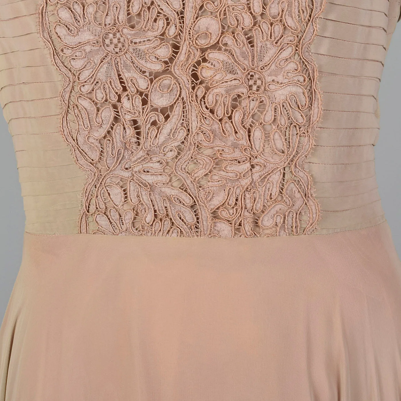 1940s Nude and Pink Layered Evening Dress