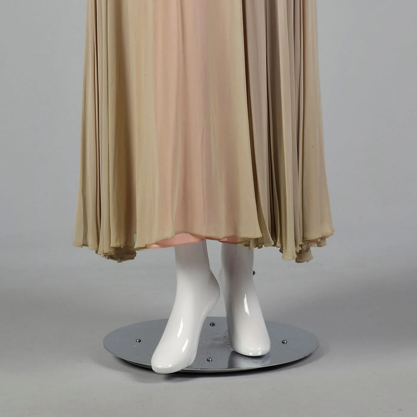 1940s Nude and Pink Layered Evening Dress