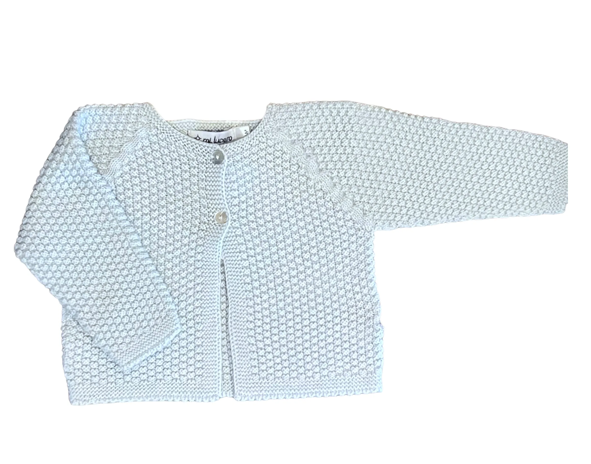 2 Button Rice Stitch Cardigan-Blue & Green (Baby)