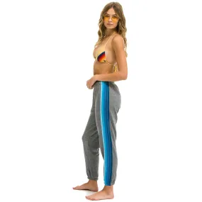 5 Stripe Sweatpants Heather Grey/Blue