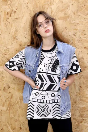80s Go Graphic Oversized Ringer Tee