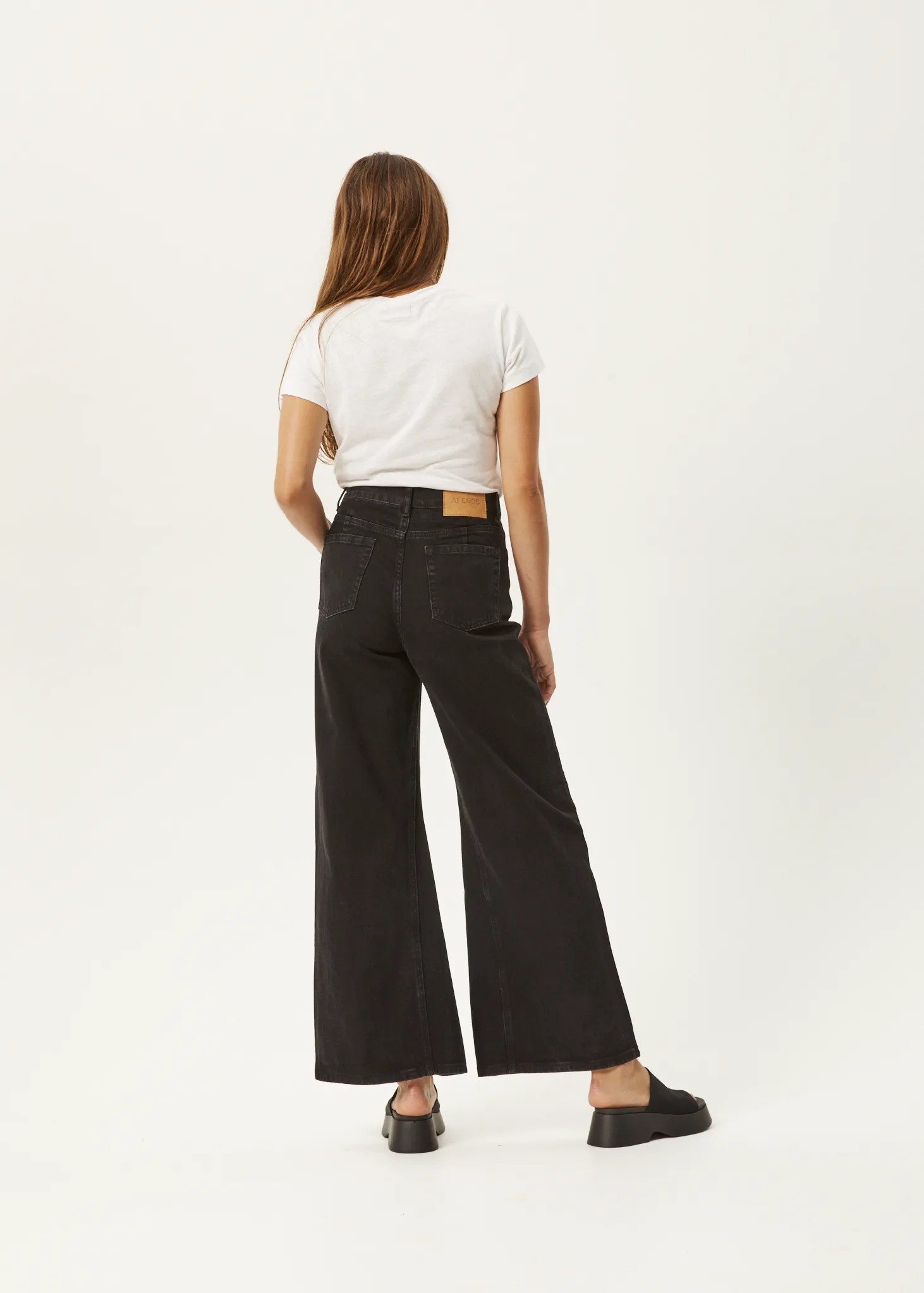 AFENDS Womens Gigi - Denim Flared Jeans - Washed Black