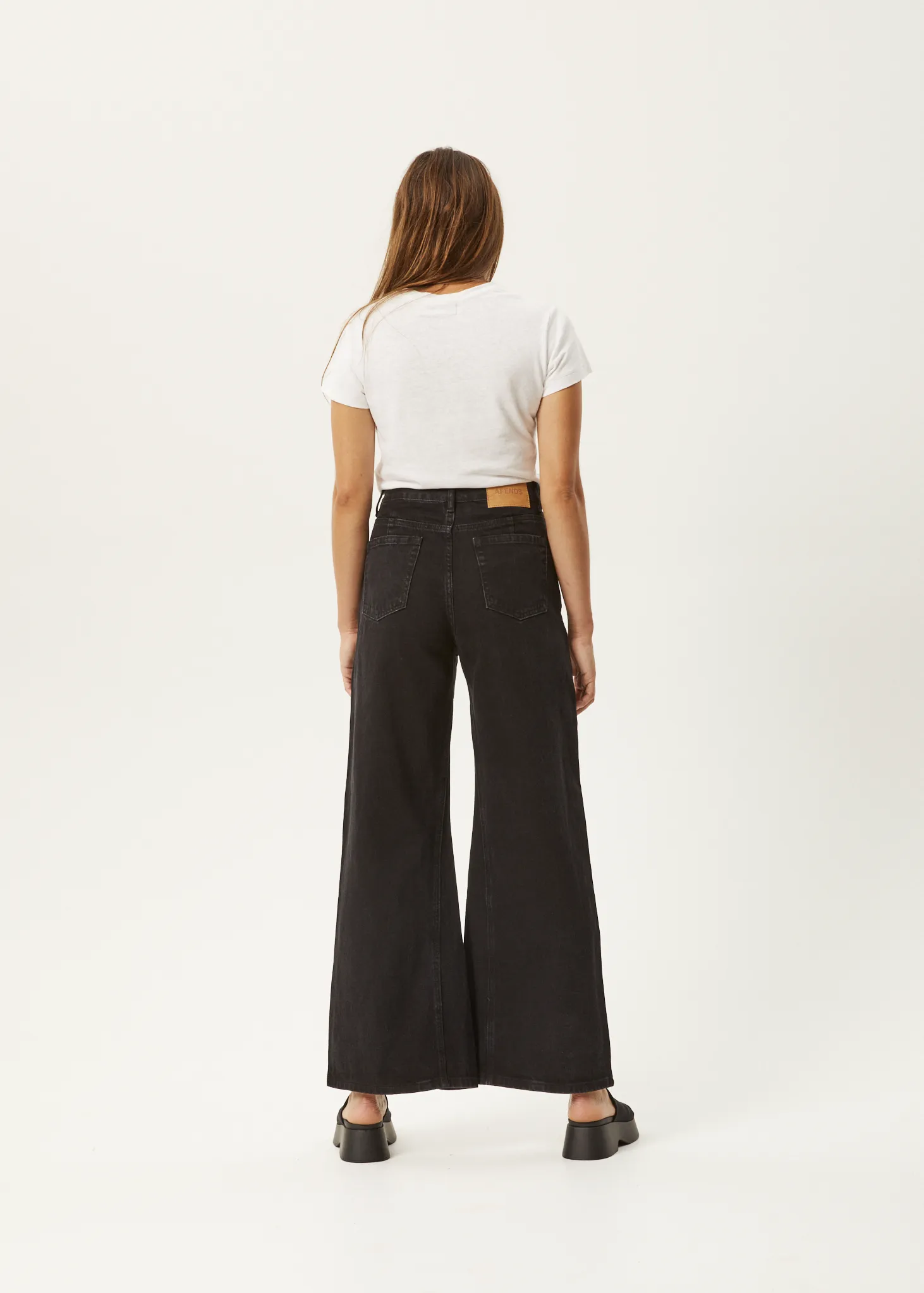 AFENDS Womens Gigi - Denim Flared Jeans - Washed Black