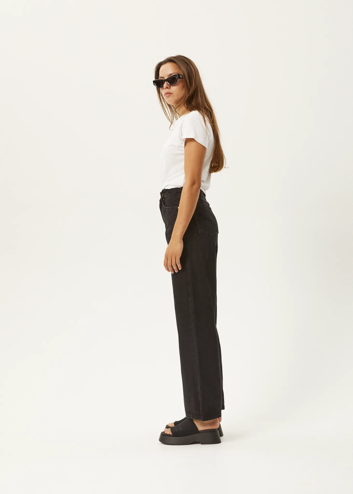 AFENDS Womens Gigi - Denim Flared Jeans - Washed Black
