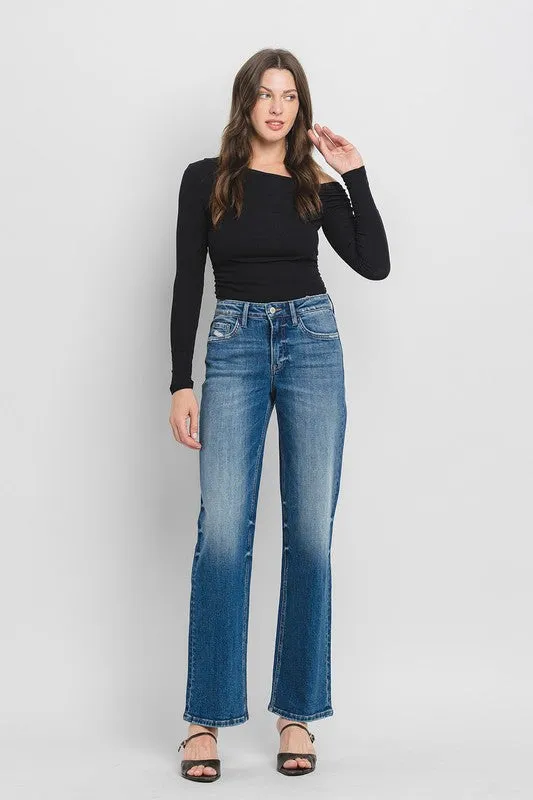 Aileeah High Rise Slim Wide Leg Jean (Vervet)