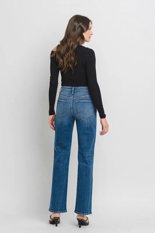 Aileeah High Rise Slim Wide Leg Jean (Vervet)
