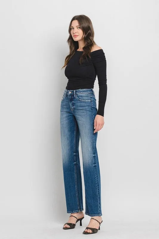 Aileeah High Rise Slim Wide Leg Jean (Vervet)
