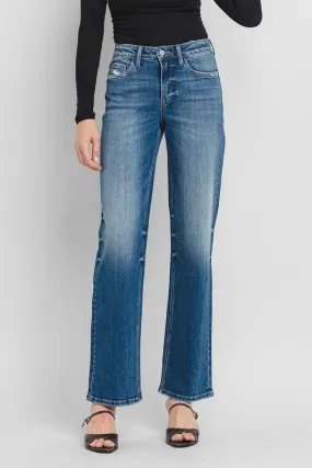 Aileeah High Rise Slim Wide Leg Jean (Vervet)