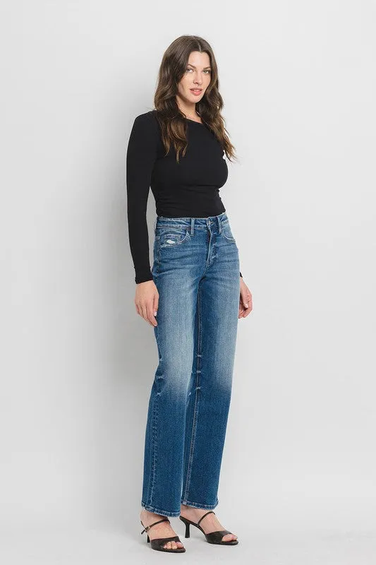 Aileeah High Rise Slim Wide Leg Jean (Vervet)