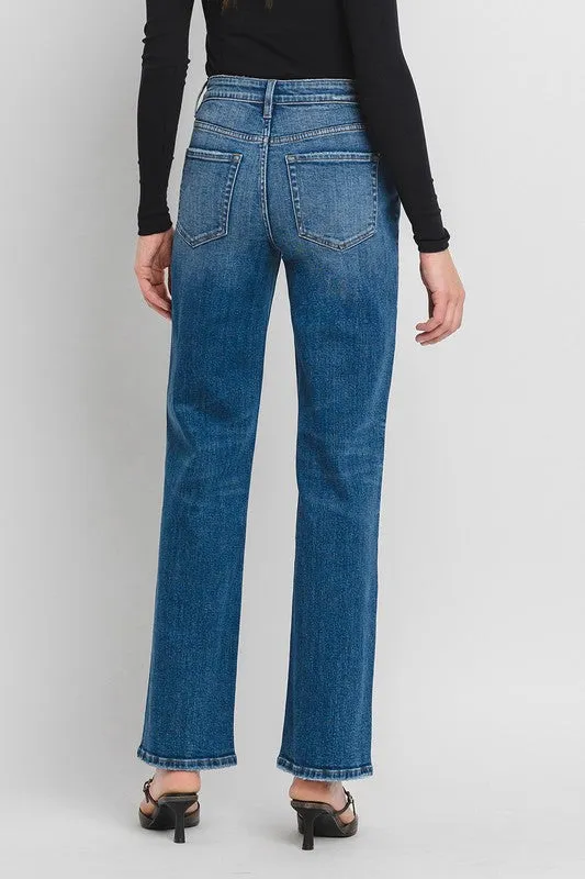 Aileeah High Rise Slim Wide Leg Jean (Vervet)