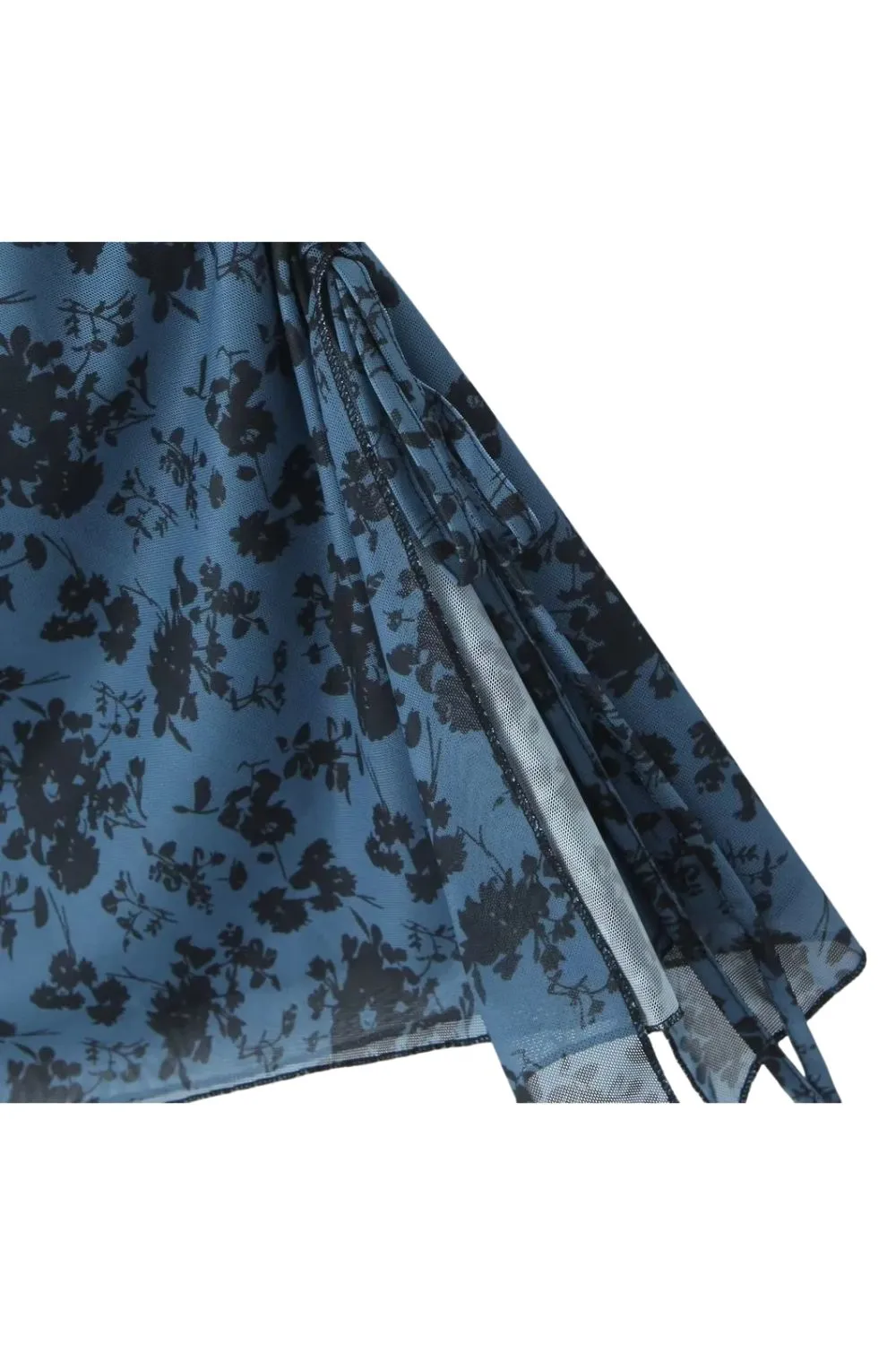 ‘Alice’ Black Floral Off-shoulder Bias Skirt