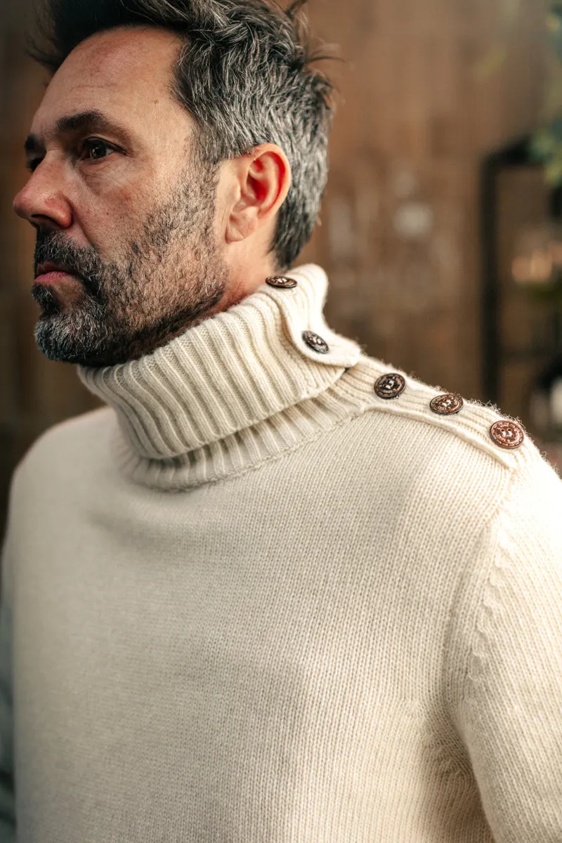 &SONS Ahab Submariner Rollneck Jumper Ecru