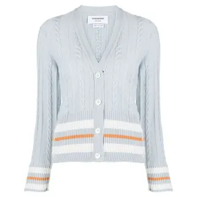 Aran Cable V Neck Cardigan
