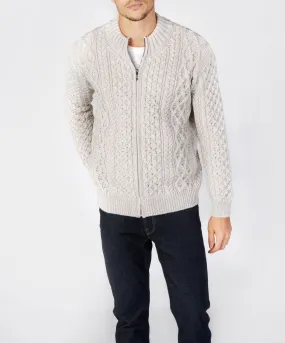 Ardross Aran Cardigan Silver Marl