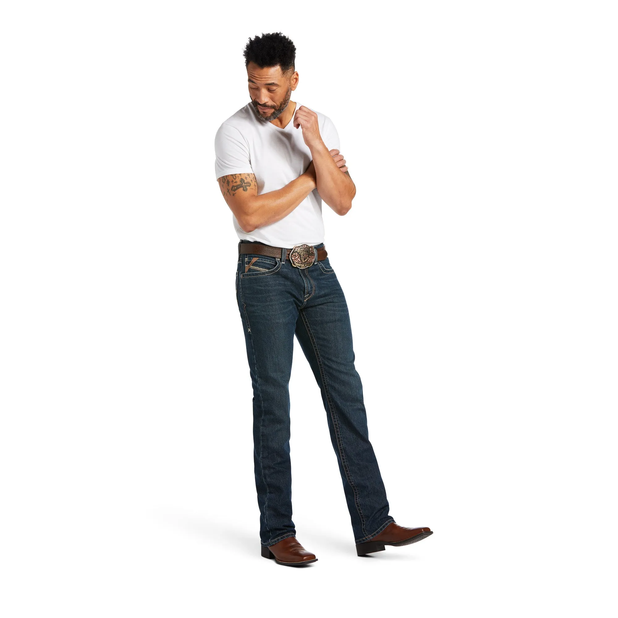 ARIAT MEN'S M2 TRADITIONAL RELAXED STRETCH GAGE STACKABLE BOOT CUT JEAN- 10039632