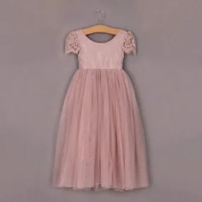 Baby Bohemian Flutter Dress - Dusty Rose Lace
