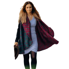 Babywearing Long Cardigan Deco Maroon Moss by LennyLamb