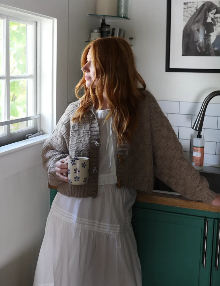 Basket Weave Cardigan - Oatmeal