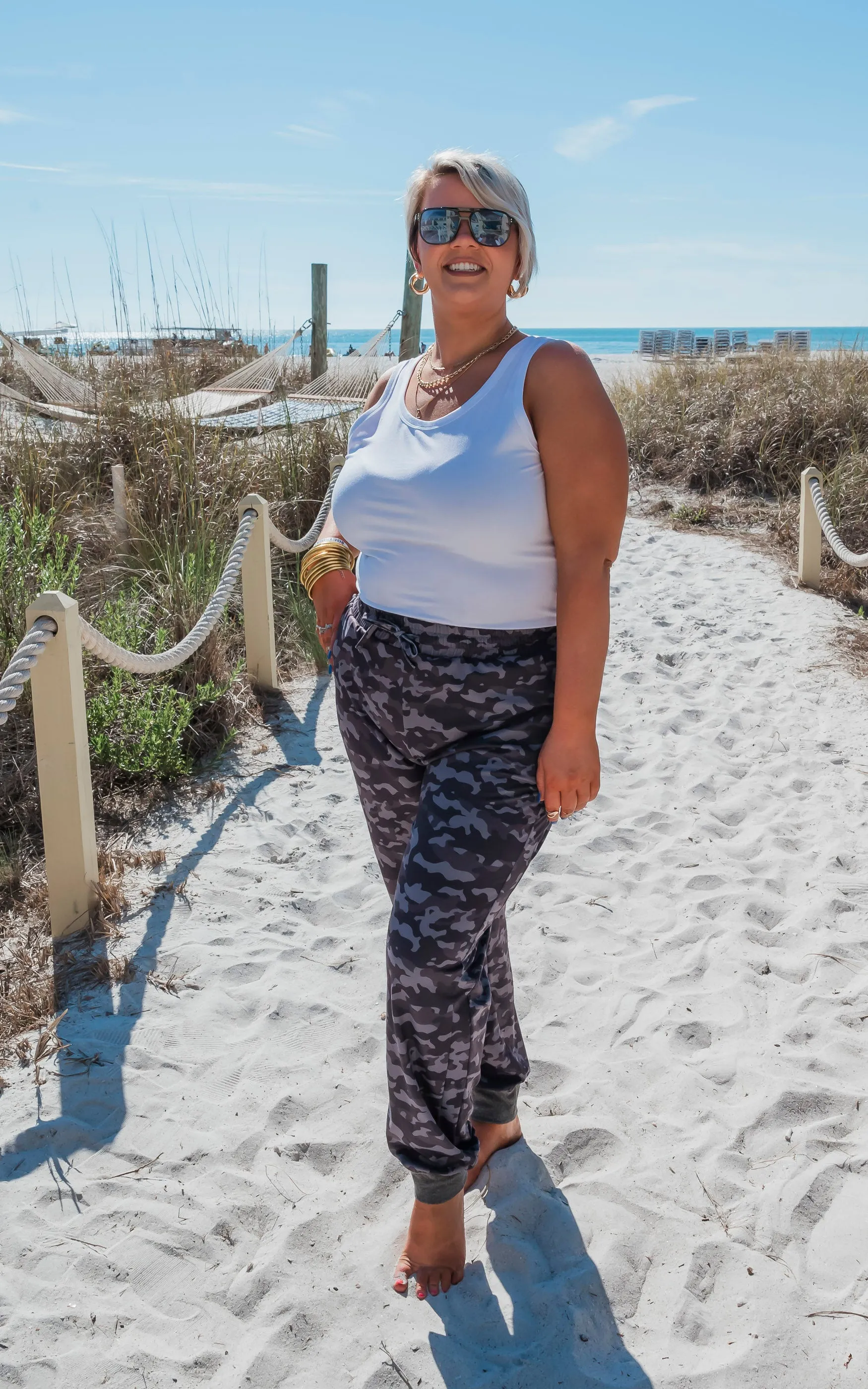 Black Camo Everyday Joggers by Salty Wave**