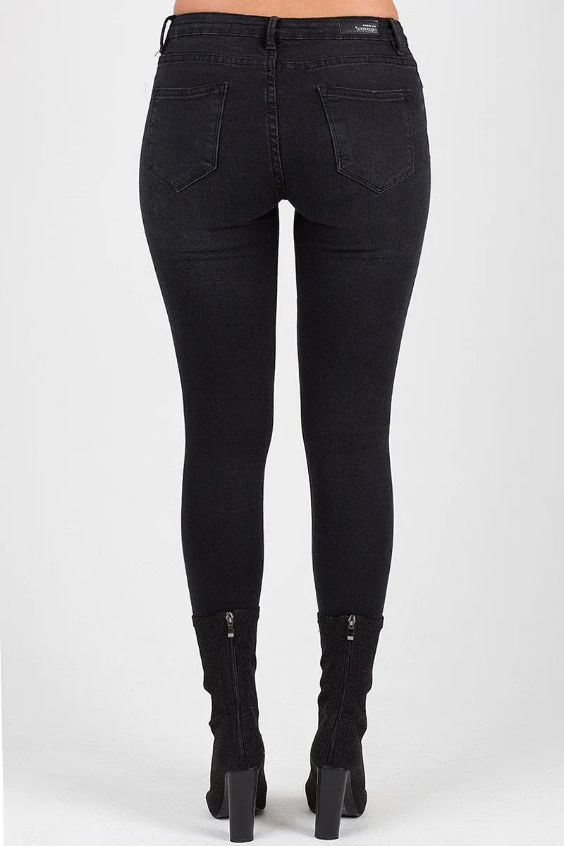 Black Denim Studded Jeans -Georgia