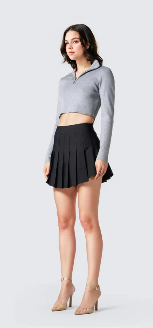 Black Pleated Skirt