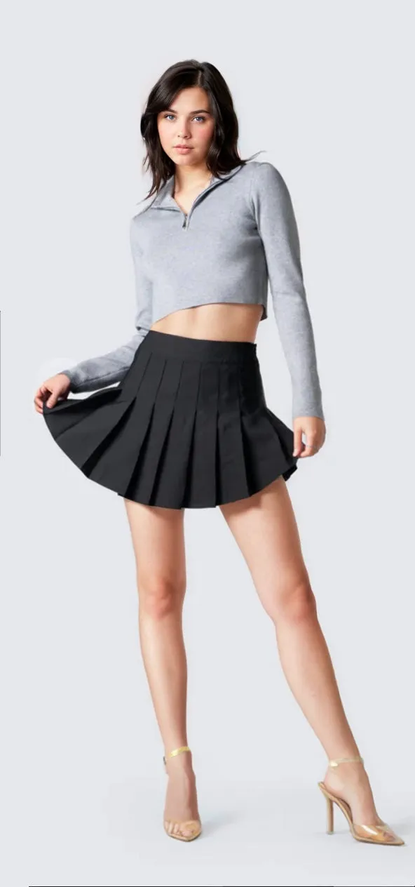 Black Pleated Skirt