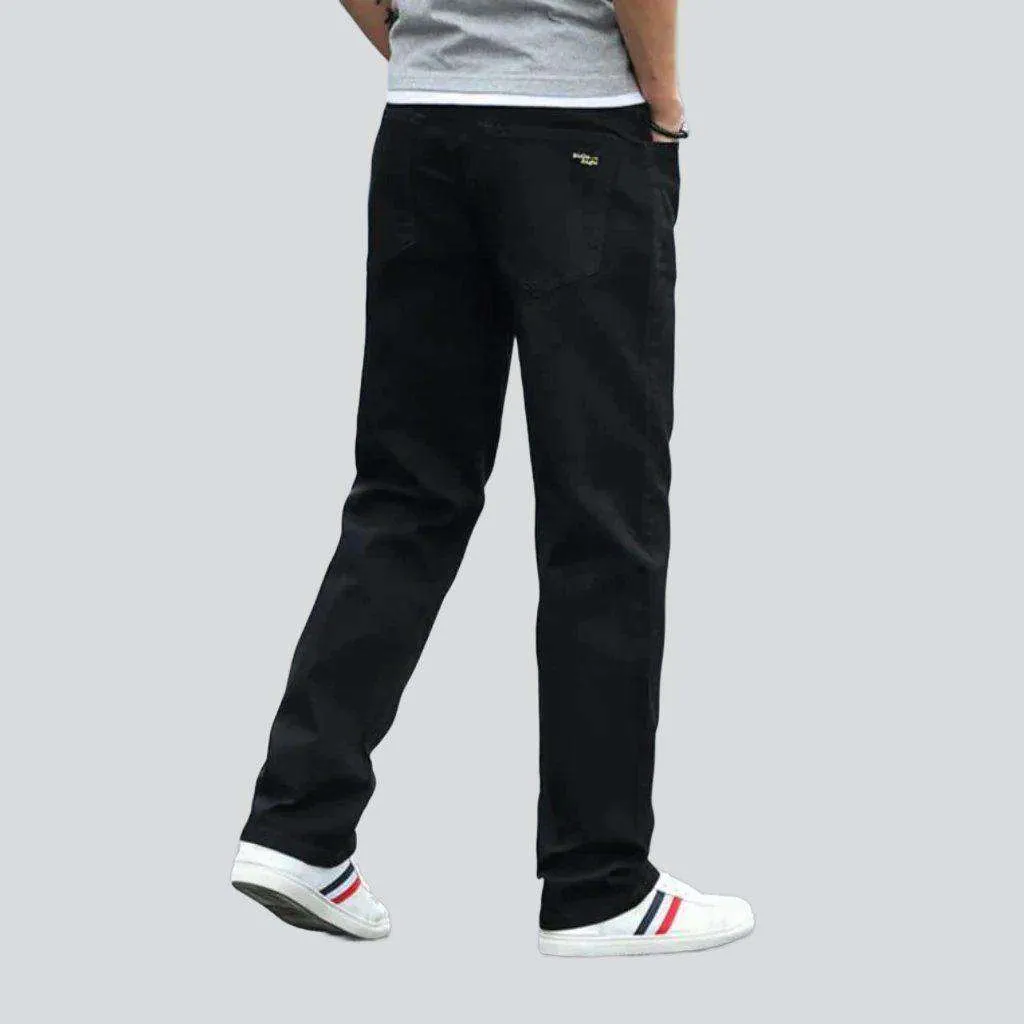 Black straight-fit jeans for men