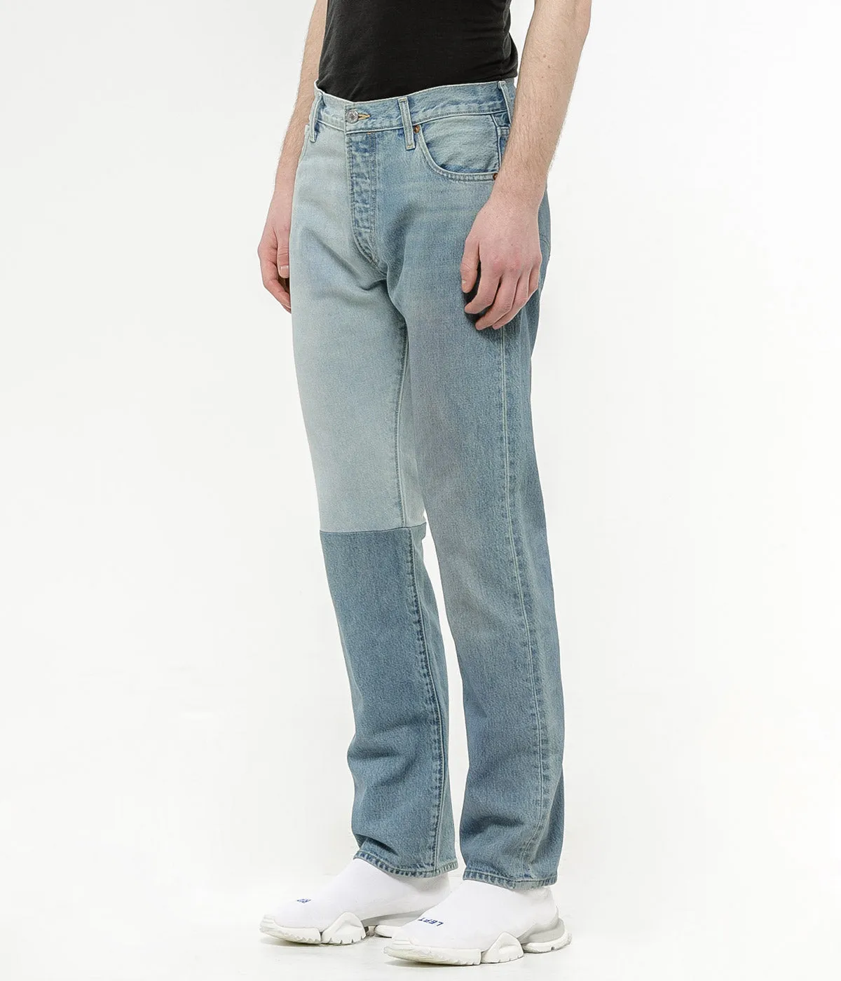 Blue Half Panel Denim Jeans