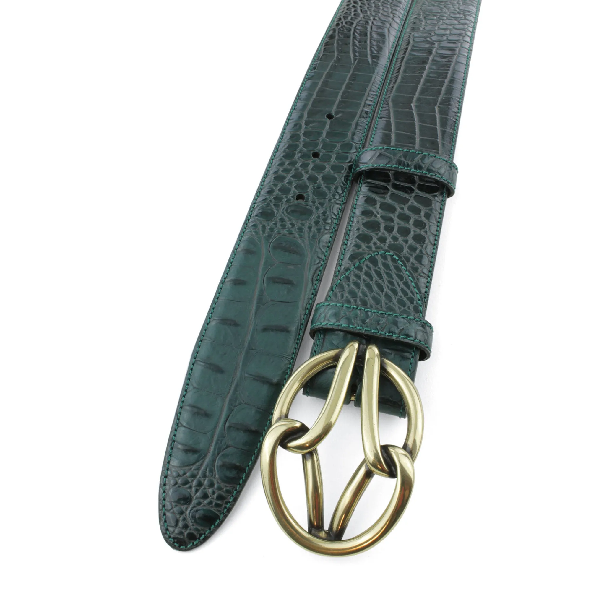 Bottle Green Mock Croc New Reef Belt
