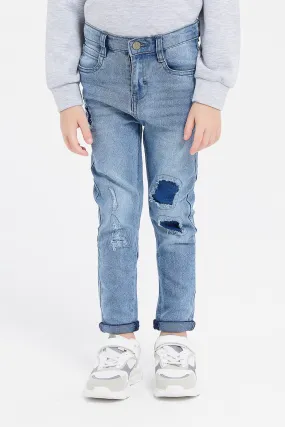 Boys Blue Rip Repair Jeans
