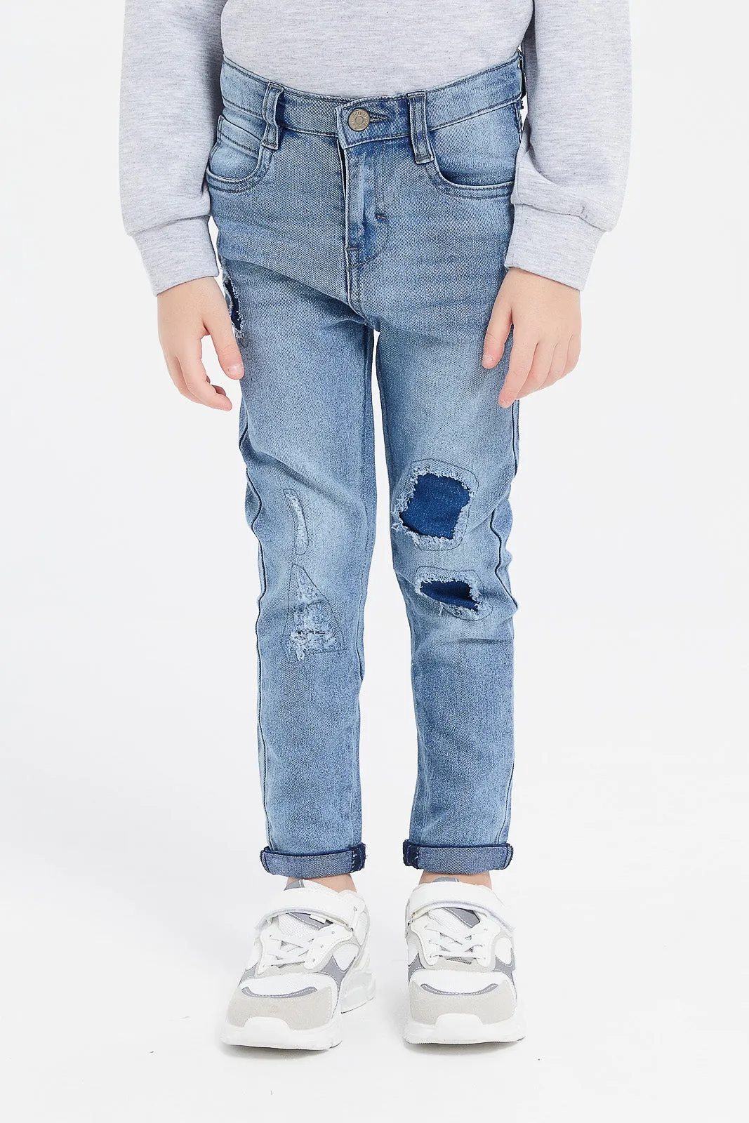 Boys Blue Rip Repair Jeans
