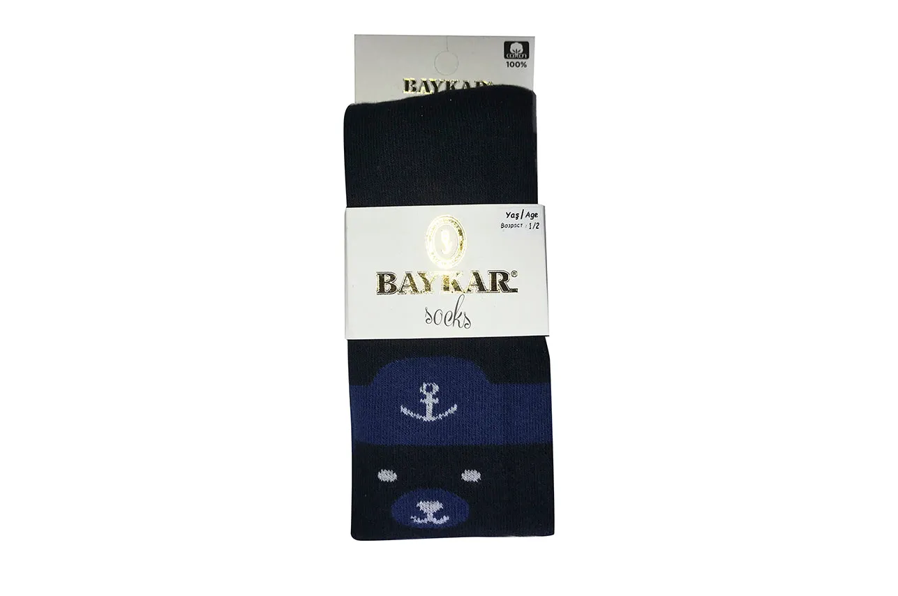 Boy's Cotton Tights - Sailor Panda - Navy Blue