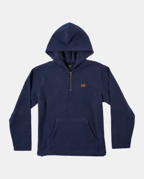 Boys Yukon Quarter Zip Pullover Hoodie - Moody Blue