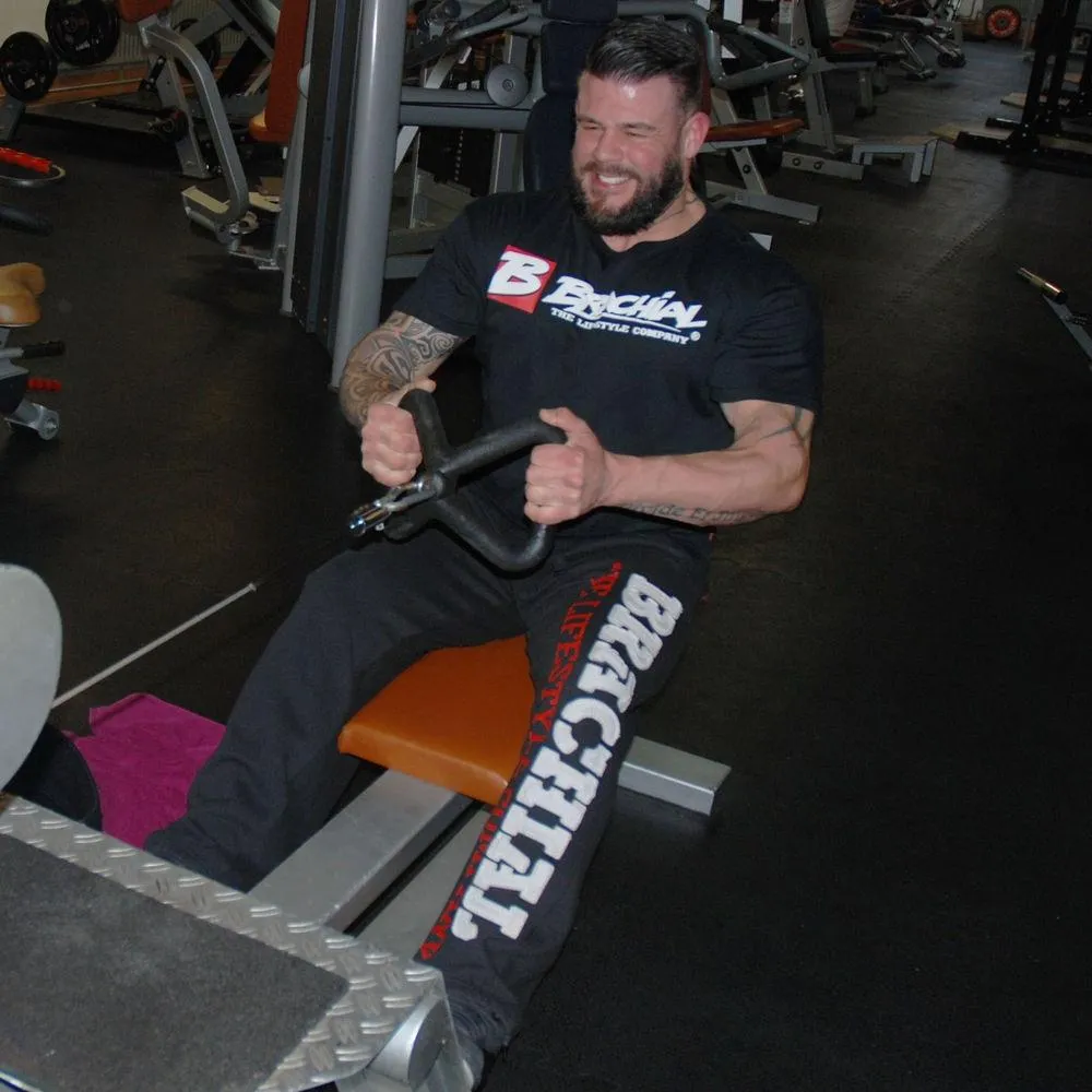 Brachial Tracksuit Trousers Gym - Black-White