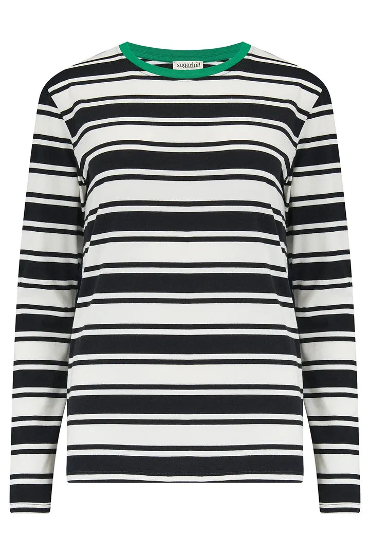 Brunswick Jersey Top - (Black/Off White)