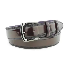 Burgundy cordovan welt edge belt