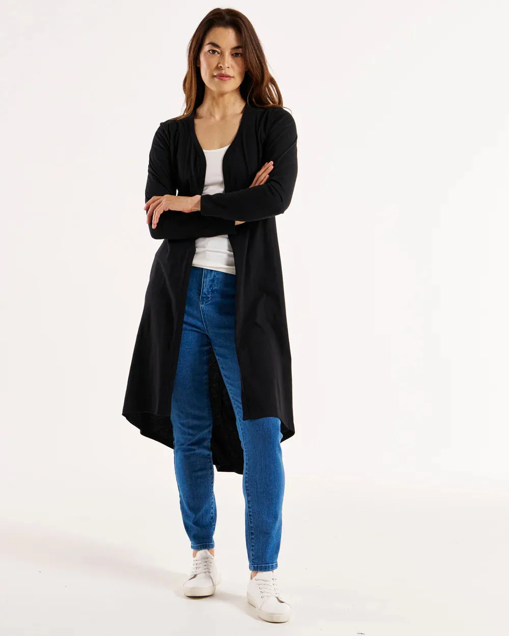 Byron Loose Long Sleeve Cotton Cardigan - Black