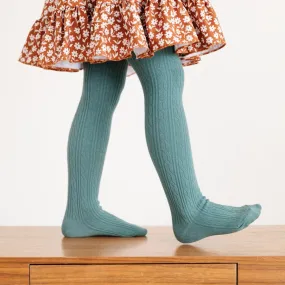 Cable Knit Tights - Pacific