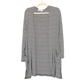 Carly Jean Black and White Striped Cardigan- Size S