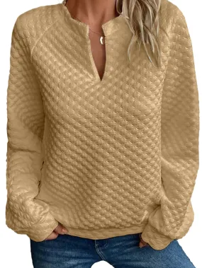 Casual Quilted Pullover