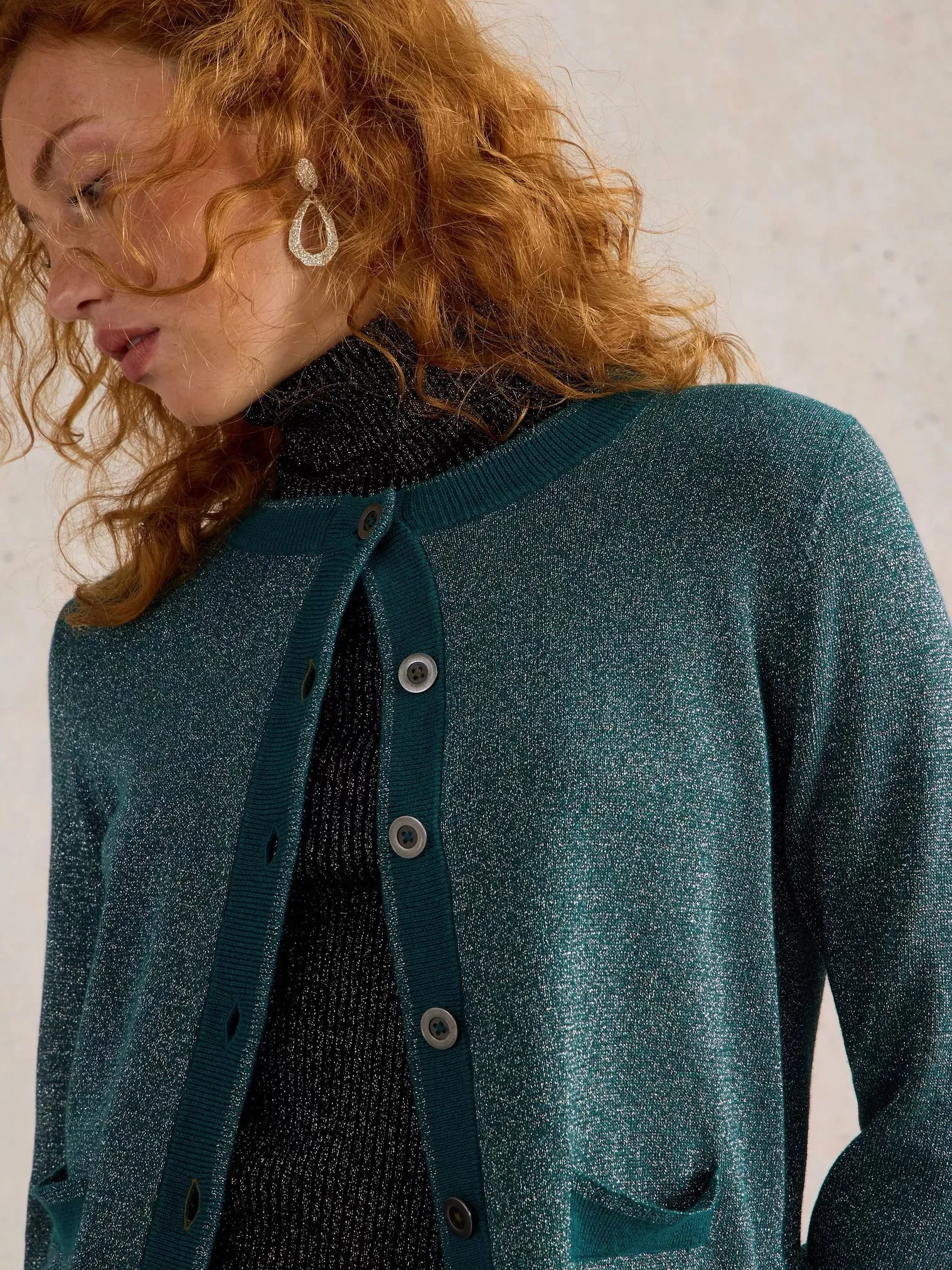 Charlotte Sparkle Cardigan - Mid Teal