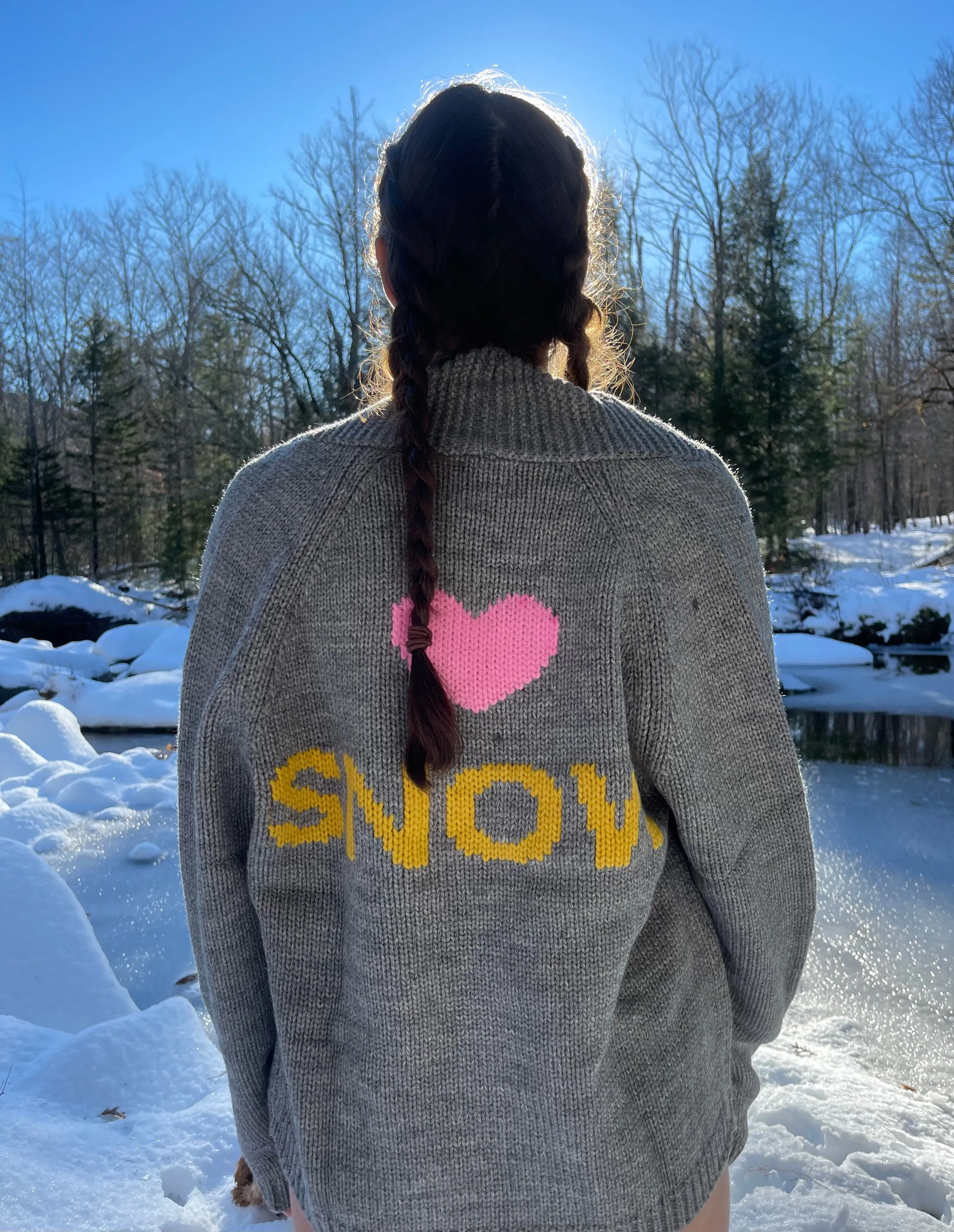 Chunky Heart ❤️ SNOW Letterman Sweater