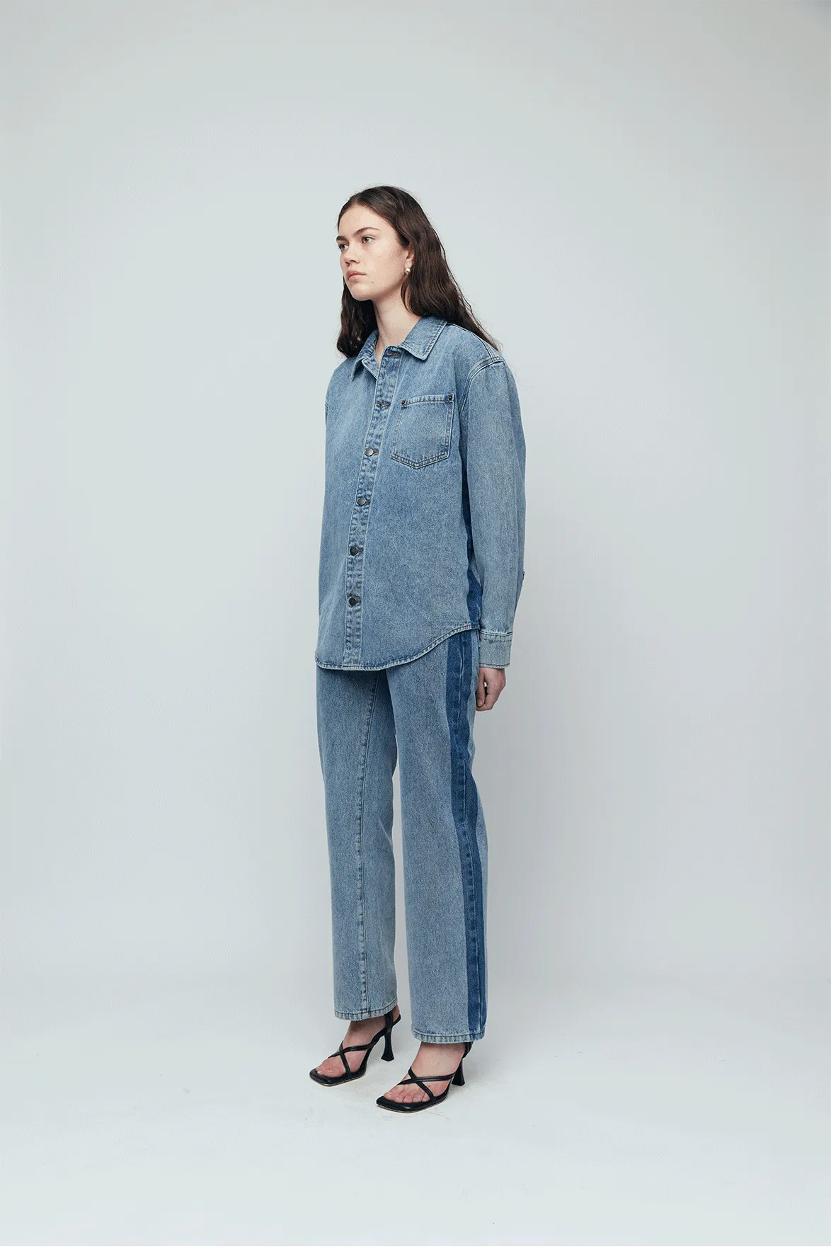 Classic Denim Jeans - Two Tone Blue