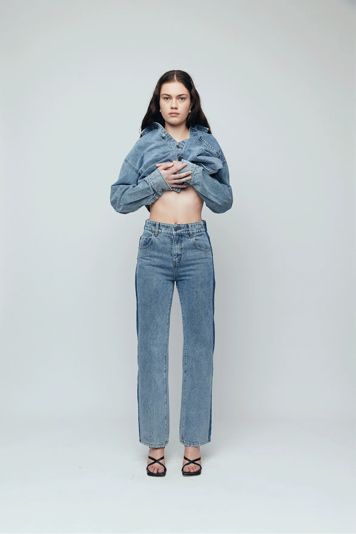 Classic Denim Jeans - Two Tone Blue