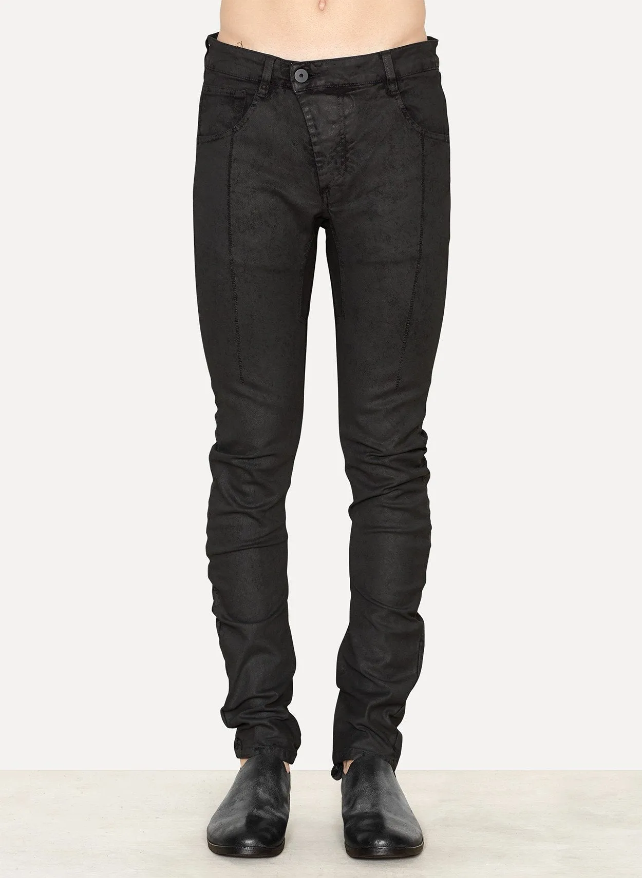 Coated Black Dye Skinny  Jeans