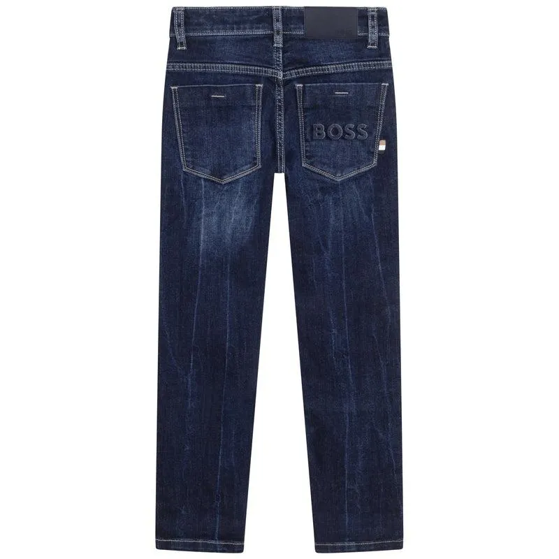 Colour Fade Dark Denim Trousers