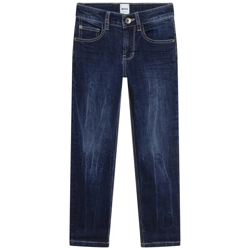 Colour Fade Dark Denim Trousers