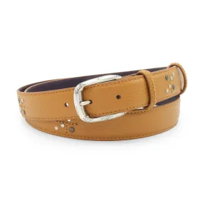 Crawford Narrow Tan Cross Stud Belt